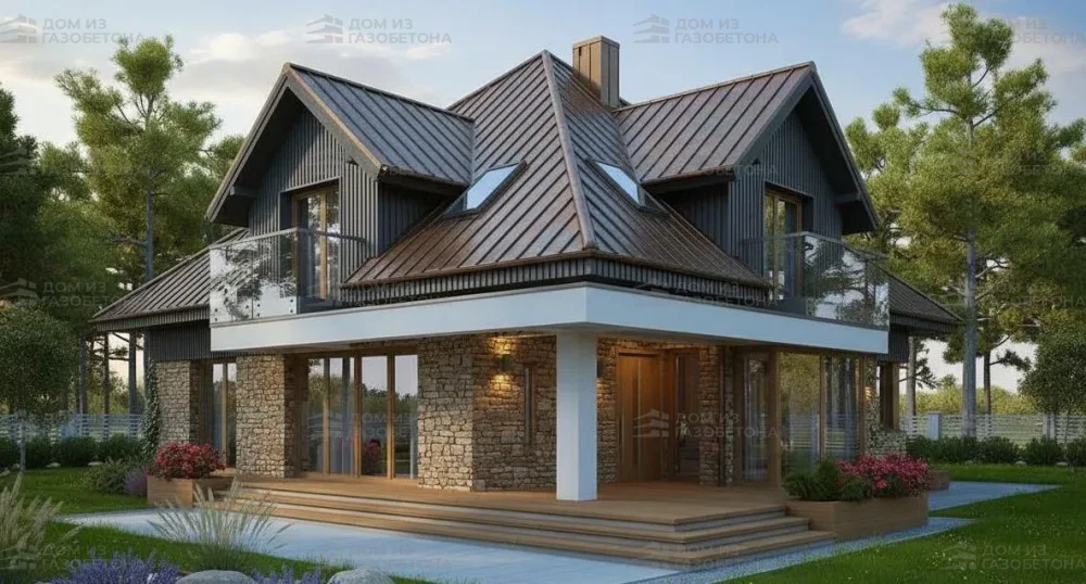 Проект Двухэтажный дом 13 на 12, 169 м2