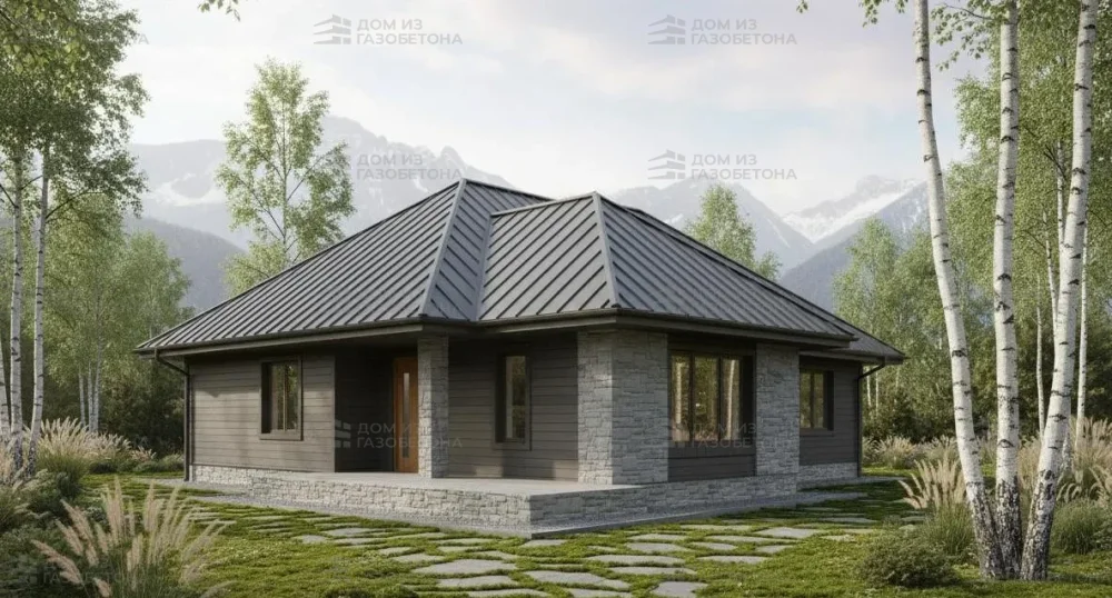 Проект Одноэтажный дом 11 на 14, 112 м2