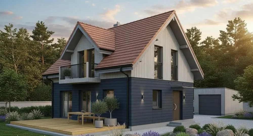 Проект Двухэтажный дом 9 на 8, 97 м2