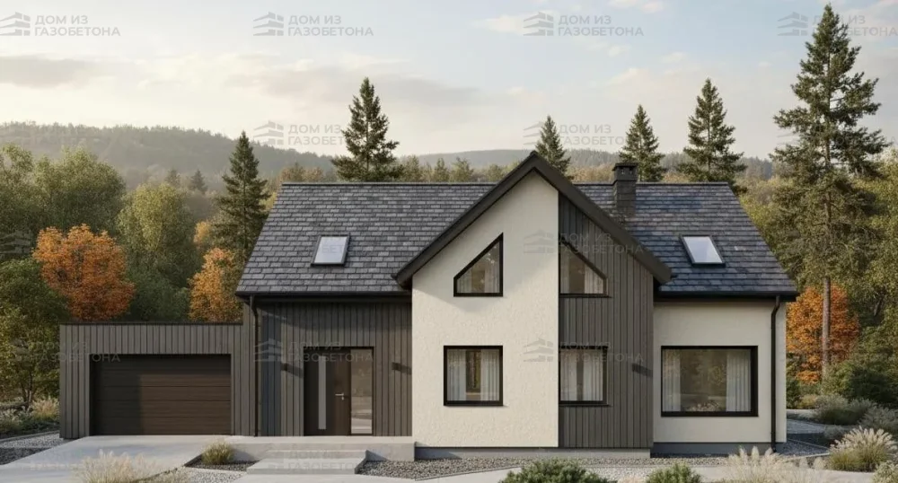 Проект Двухэтажный дом 13 на 8, 107 м2